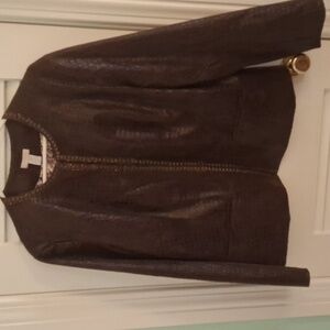 Chico's women's brown reptile look jacket size 3.